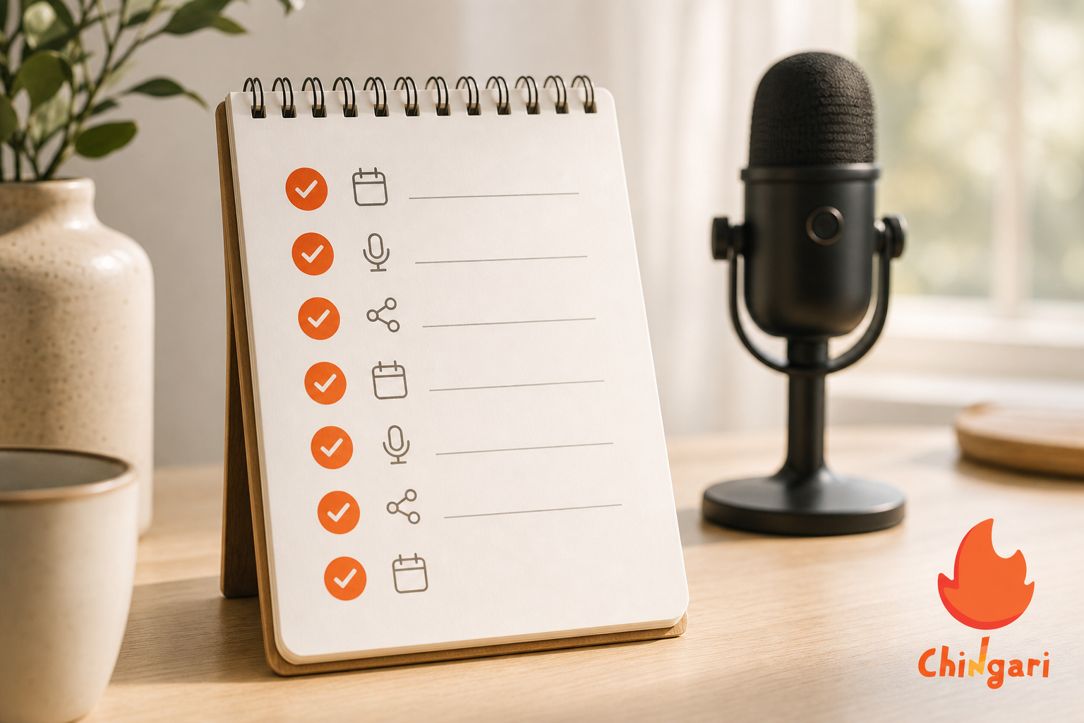 simple 7-day live audio launch checklist