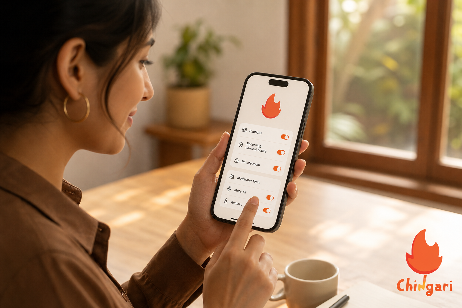 safety and privacy controls UI mock