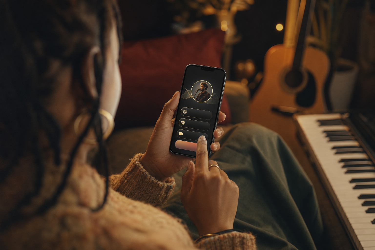 step-by-step live audio setup flow on mobile