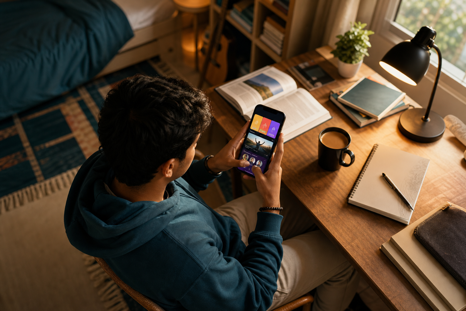 step-by-step setup on a student phone
