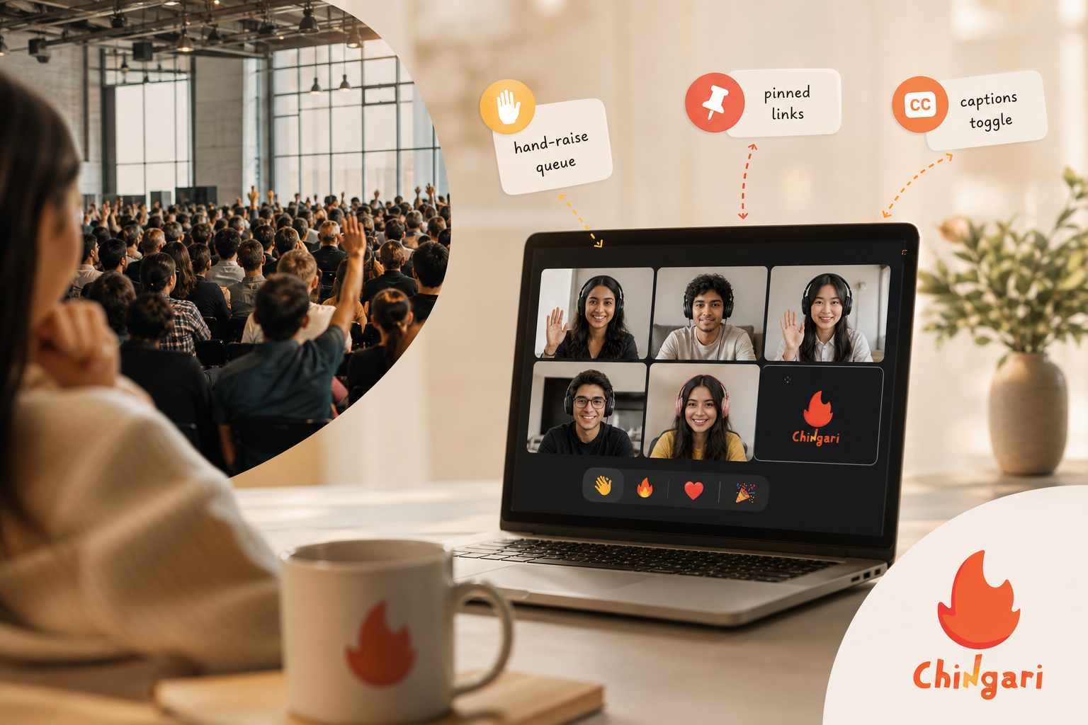 platform vibe collage: public broadcast vs private study hall