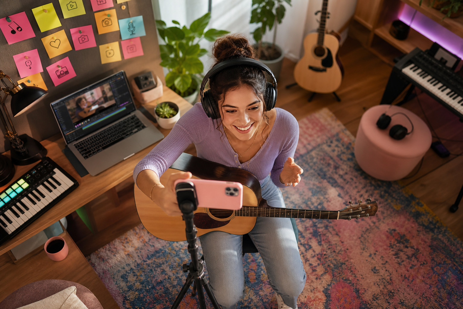 summary infographic of the musician short video workflow