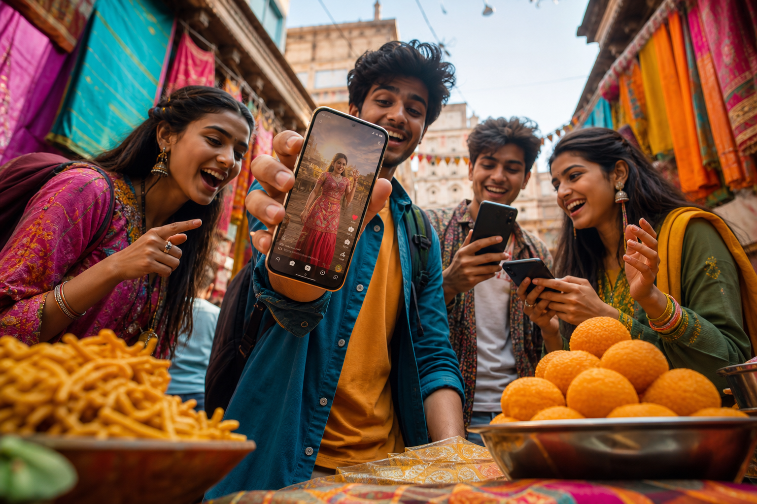 Comparison of Indian short video apps by language and live features
