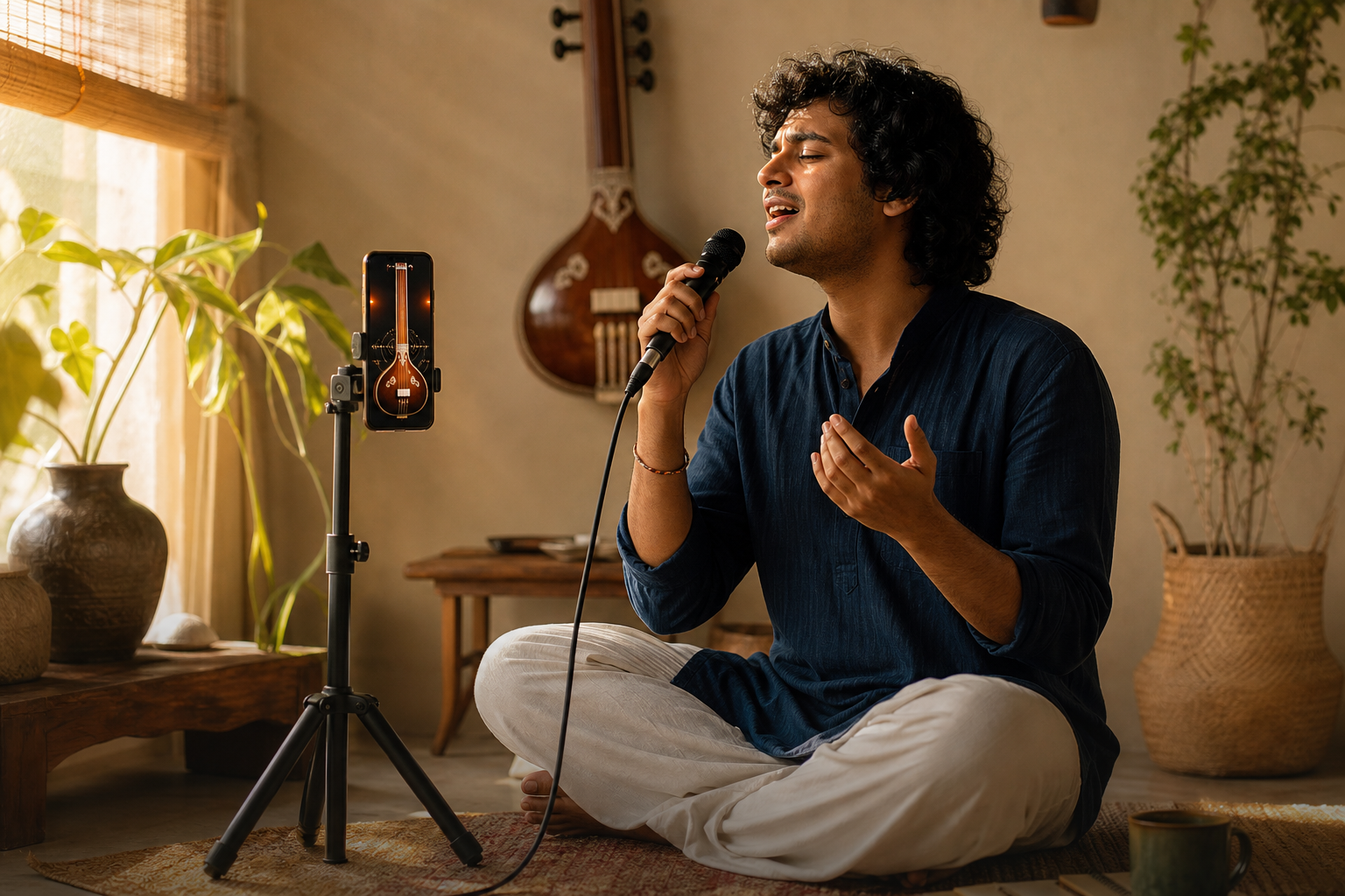 indian language video platform musician recording at home