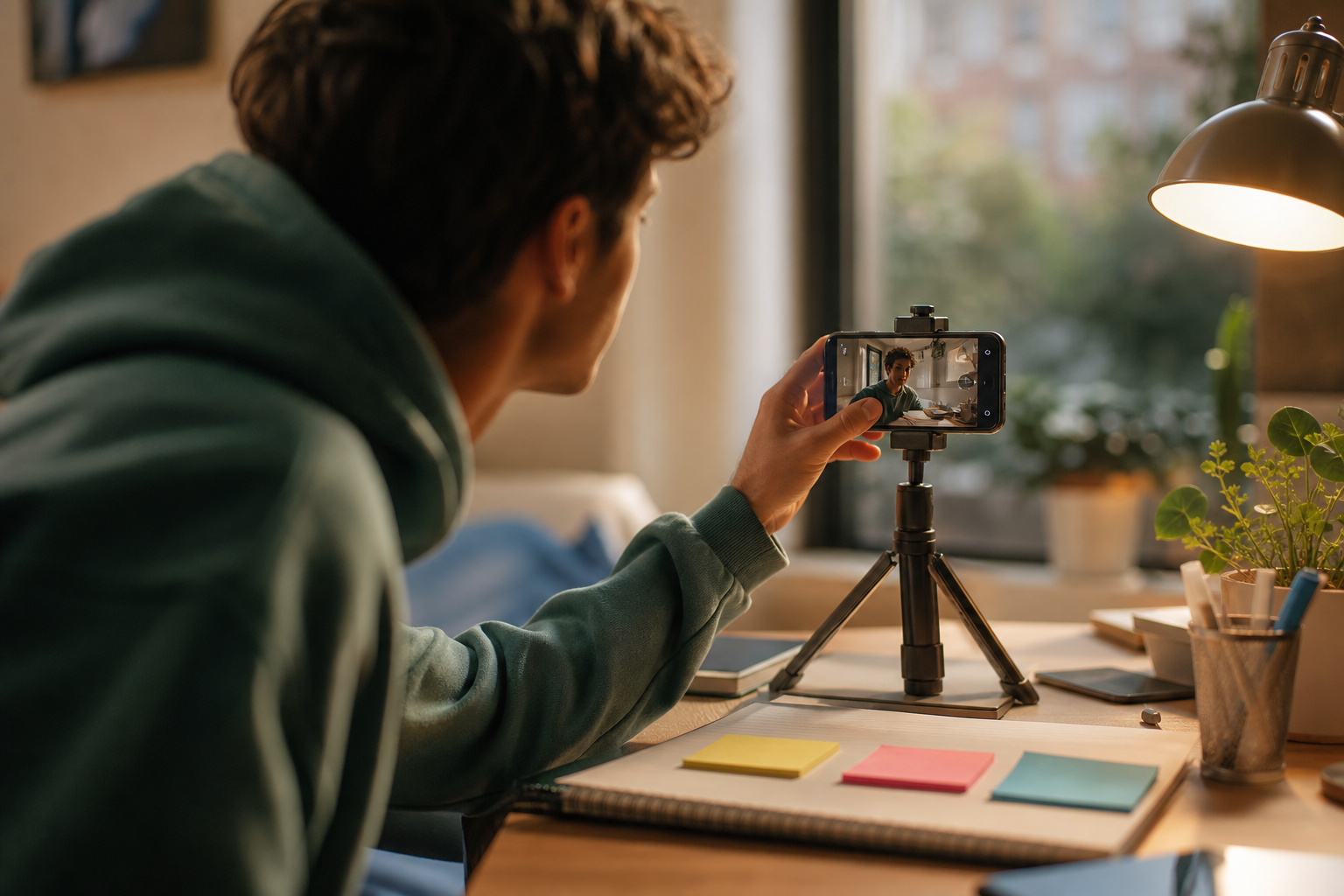 step-by-step short video setup in a dorm